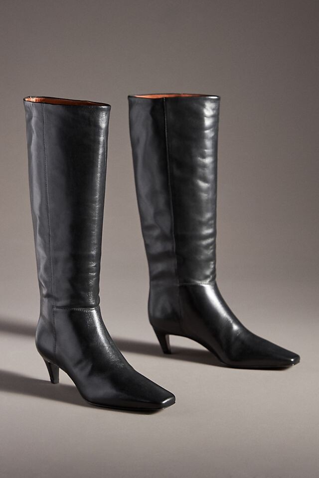 Сапоги Reformation Remy Kitten-Heel на каблуке, черный — фото 2