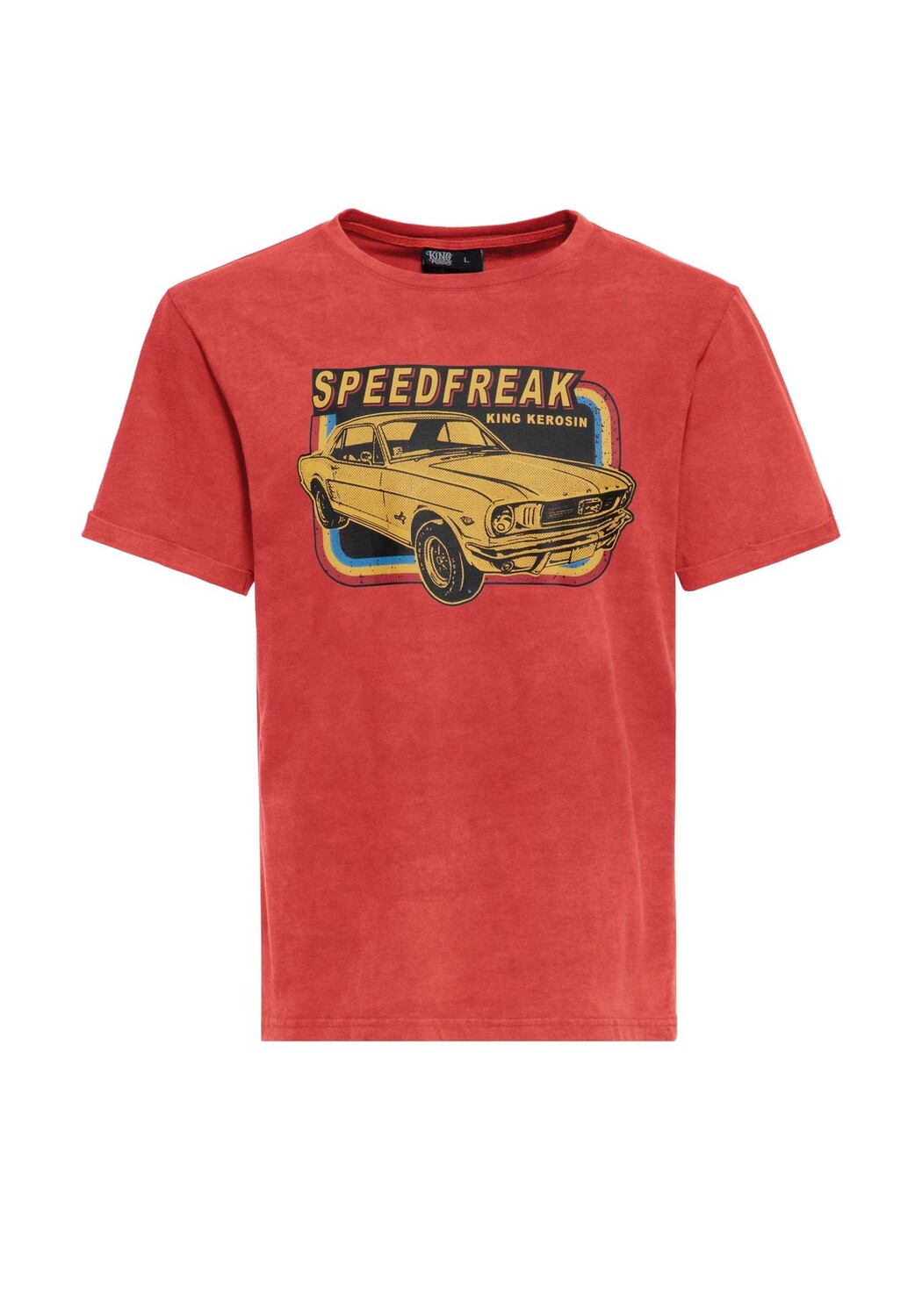 

Рубашка с принтом Acid-Washed Speedfreak KING KEROSIN, красный
