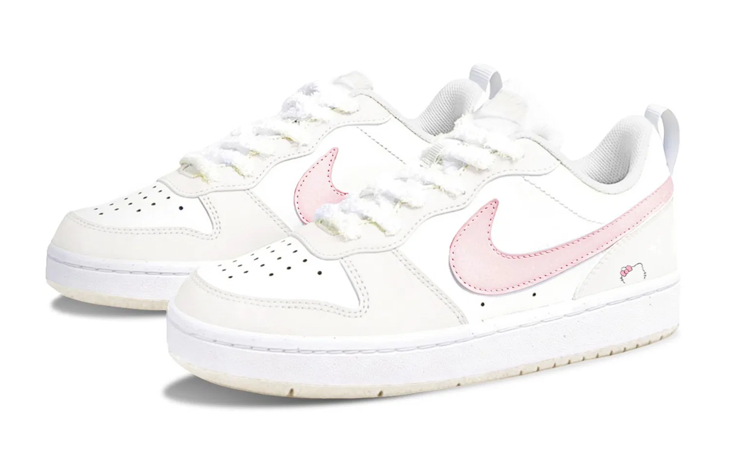 Кроссовки детские Nike Court Borough Biu Maris Sal Milk Candies кремово-розовые — фото 4