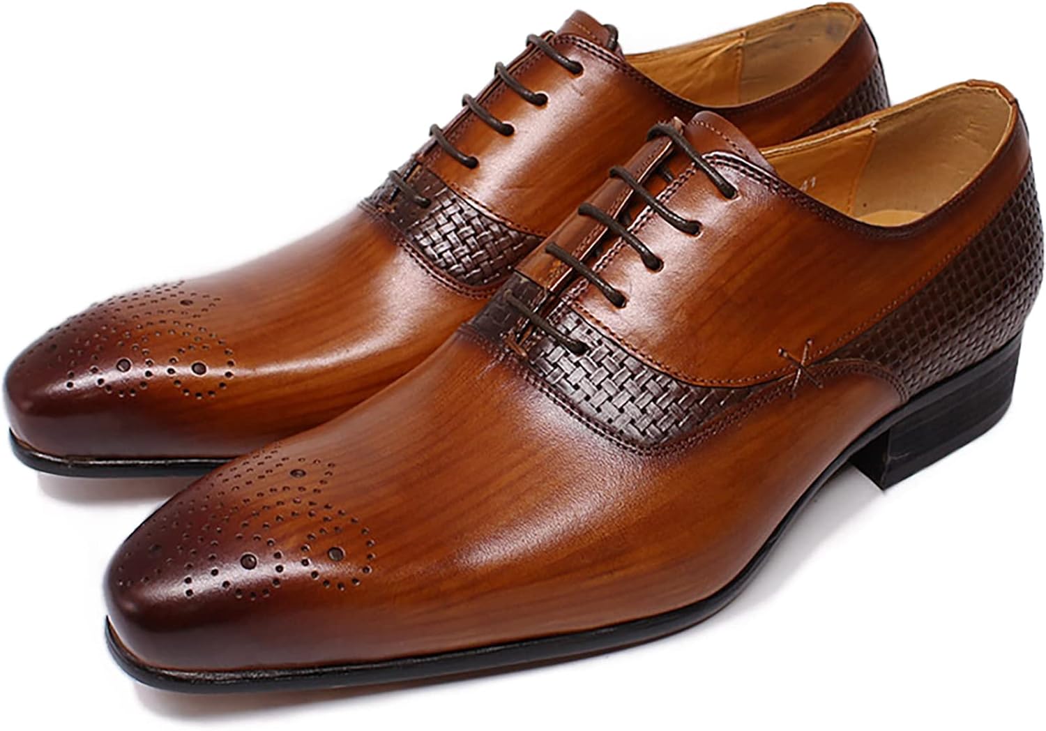 

Мужские комфортные броги на шнуровке, повседневные деловые дерби с крылышками, формальные оксфорды, свадебные, коричневые, размер 41 Generic