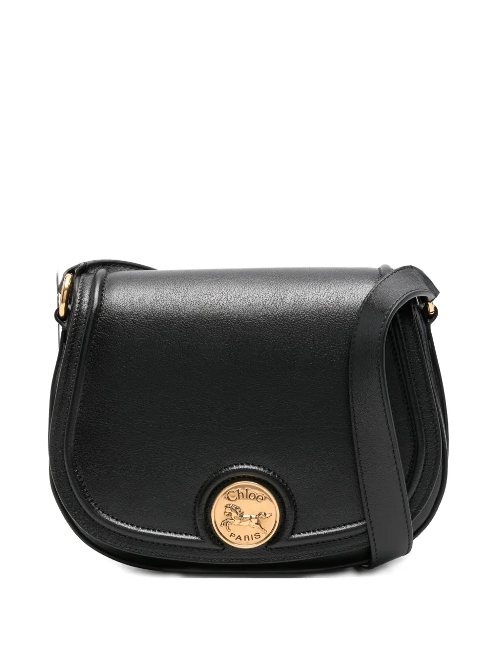 

Кожаная сумка через плечо Horse Medal CHLOÉ, черный