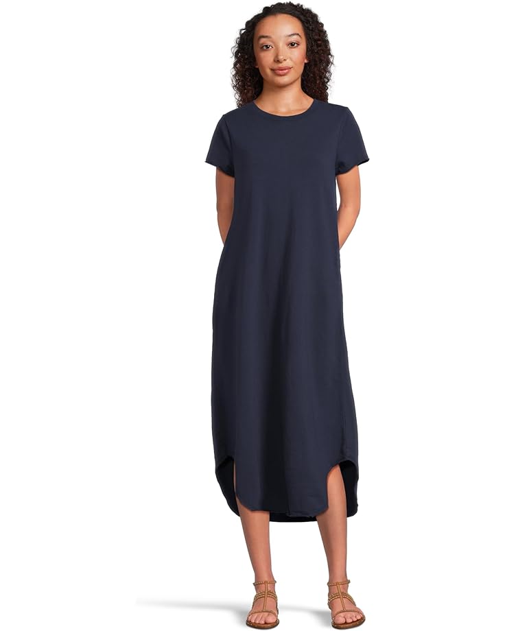 

Платье Mod-o-doc Short Sleeve Maxi Shirttail Crew Neck Dress, цвет Vibrant Navy