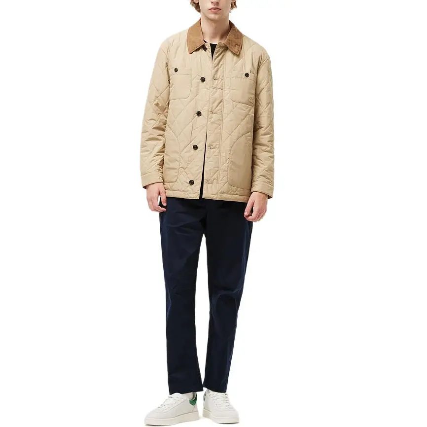 LACOSTE Пуховик мужской молочно-кофейный, Milk Coffee — фото 4
