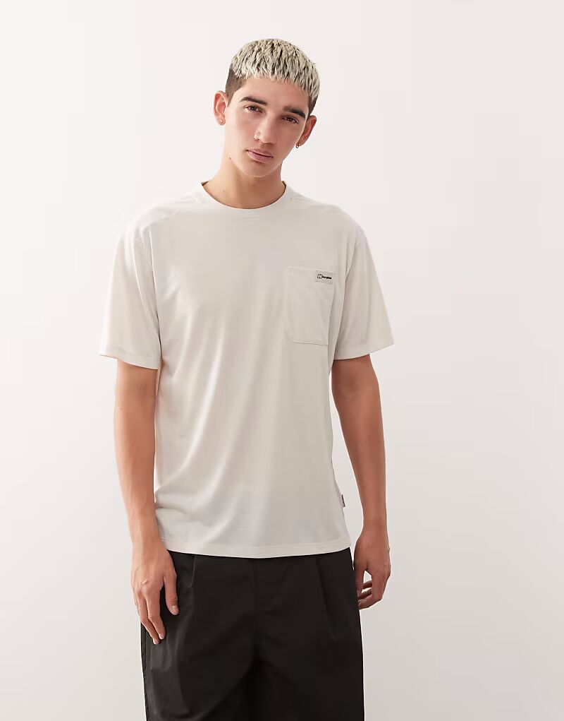 

Мужская свободная футболка с коротким рукавом в технологичном стиле, цвет «камень» Berghaus, серо-бежевый