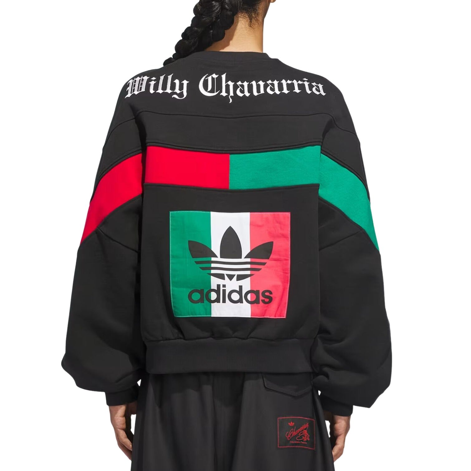 Толстовка Adidas x Willy Chavarria Bball Fleece Crewneck 'Black' — фото 4