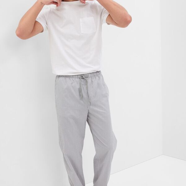 

Длинные пижамные брюки из узорчатого хлопка Gap, белый