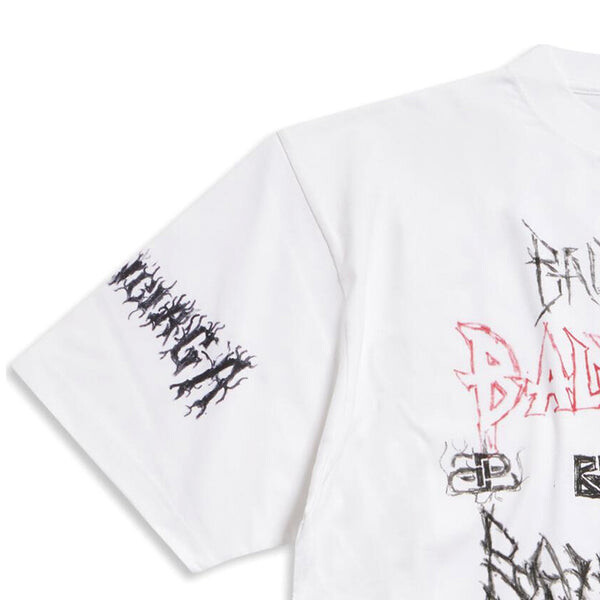 Футболка diy metal t-shirt 'white black red' Balenciaga, белый — фото 4