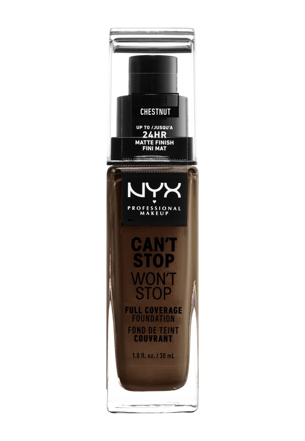 

Тональная основа CAN'T STOP WON'T STOP FOUNDATION Nyx Professional Makeup, цвет 23 chestnut