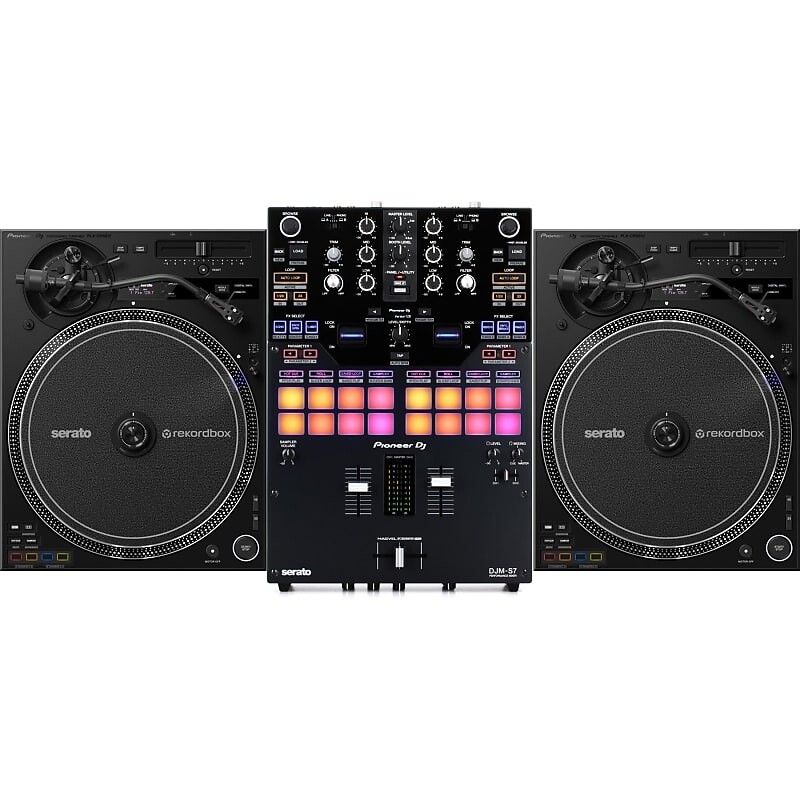

Проигрыватель Pioneer PLX-CRSS12 Hybrid Direct Drive Turntable 2 шт. + DJM-S7 микшер