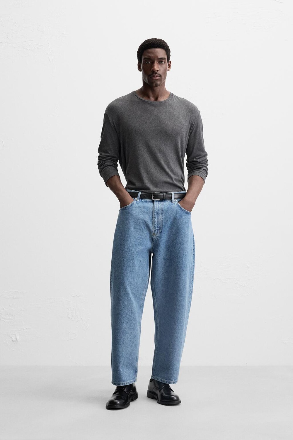 

Широкие джинсы ZARA, синий