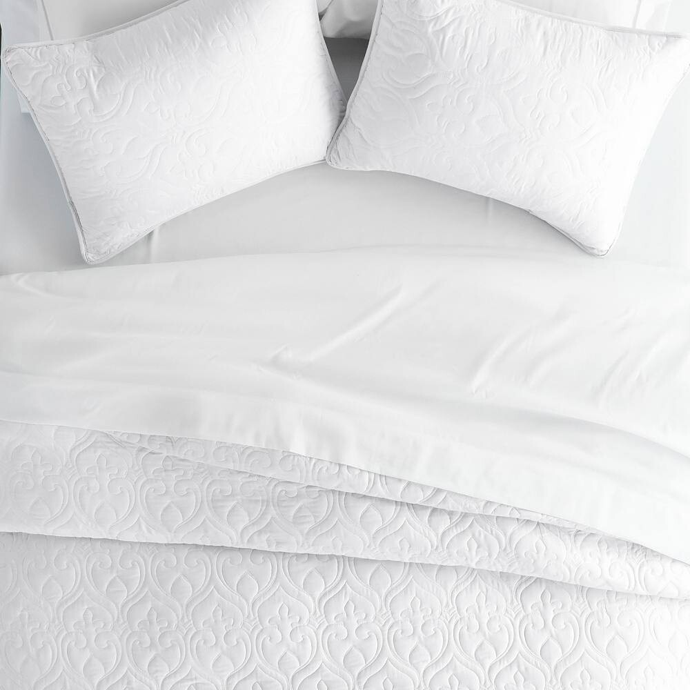 

Легкий и дышащий комплект льняных одеял Urban Loft из 3 предметов, цвет Damask Stitch White