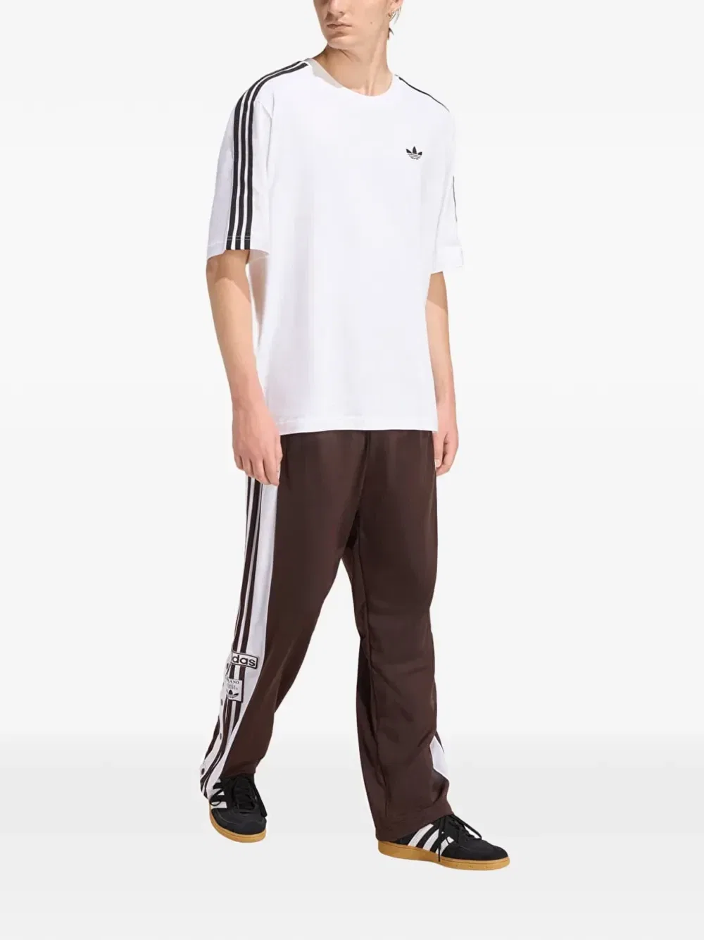 Спортивные брюки Adibreak с боковыми полосками Adidas, коричневый — фото 2
