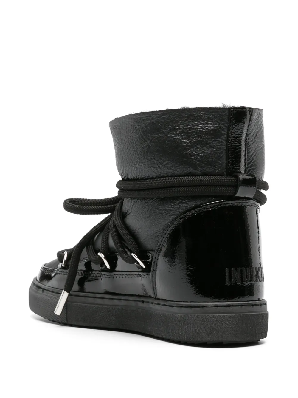 Женские ботинки Inuikii Classic Sneaker кожаные на шнуровке, черный — фото 3