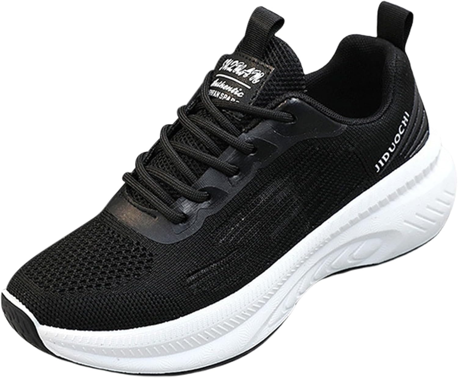 

Беговые кроссовки для женщин и мужчин, дышащие, легкие спортивные теннисные кроссовки, широкая посадка, ортопедические, с поддержкой свода стопы Generic, черный