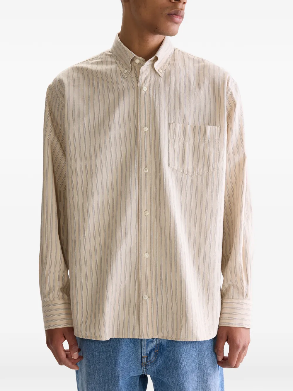 

Рубашка в полоску с карманом Bellerose, бежевый