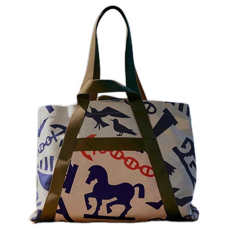 HERMES Хлопковая сумка 50 Women's 02 Blanc Pale Light White — фото 3