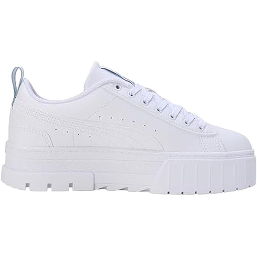 PUMA Mayze Low top детские скейтерские кроссовки бело-зеленые для подростков — фото 4