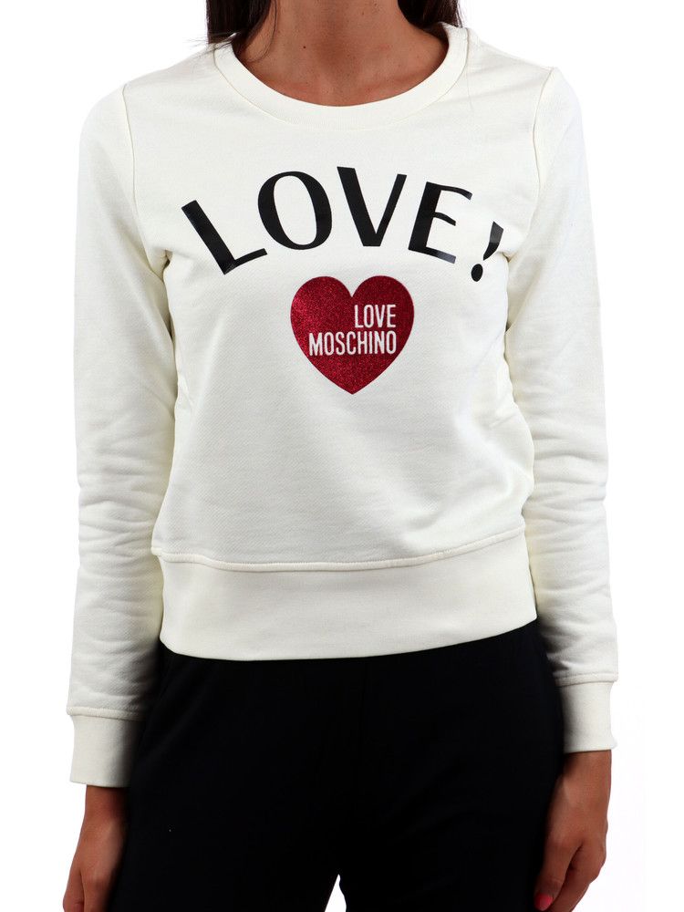 

Шикарная толстовка с круглым вырезом и блестками в виде сердца LOVE MOSCHINO
