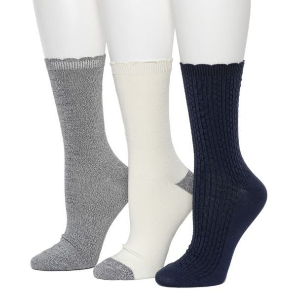 

Женские махровые носки с рельефным узором, 3 пары, средней плотности Cuddl Duds, синий