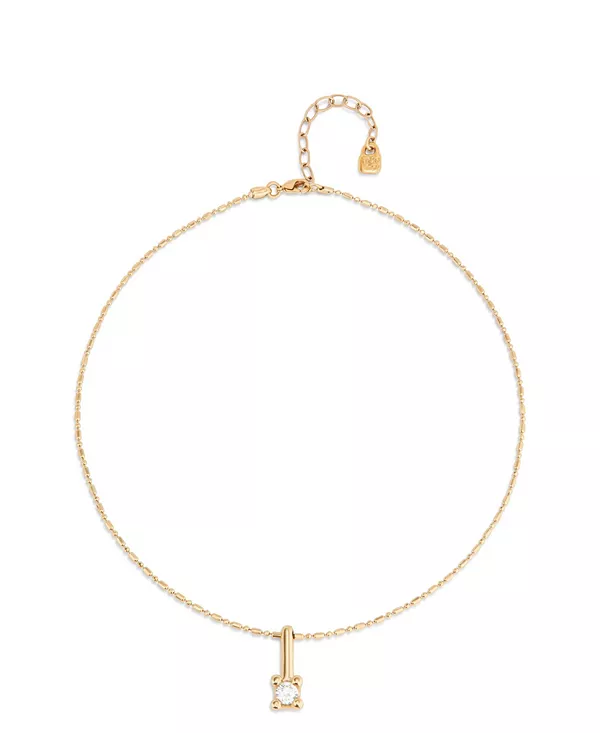 

Цепочка из металлического сплава и центрального белого циркона Unode50, gold