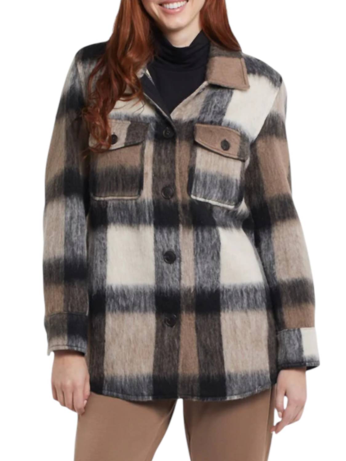 

Клетчатая куртка с начесом цвета кэмел TRIBAL, коричневый