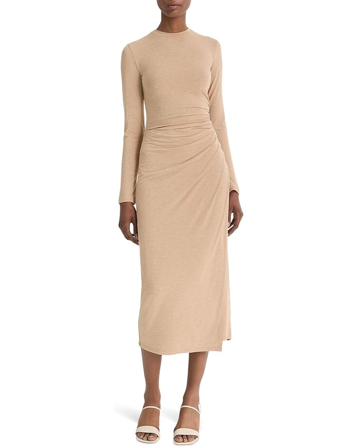 

Юбка Vince Side Drape Midi Skirt, цвет Heather Cashew