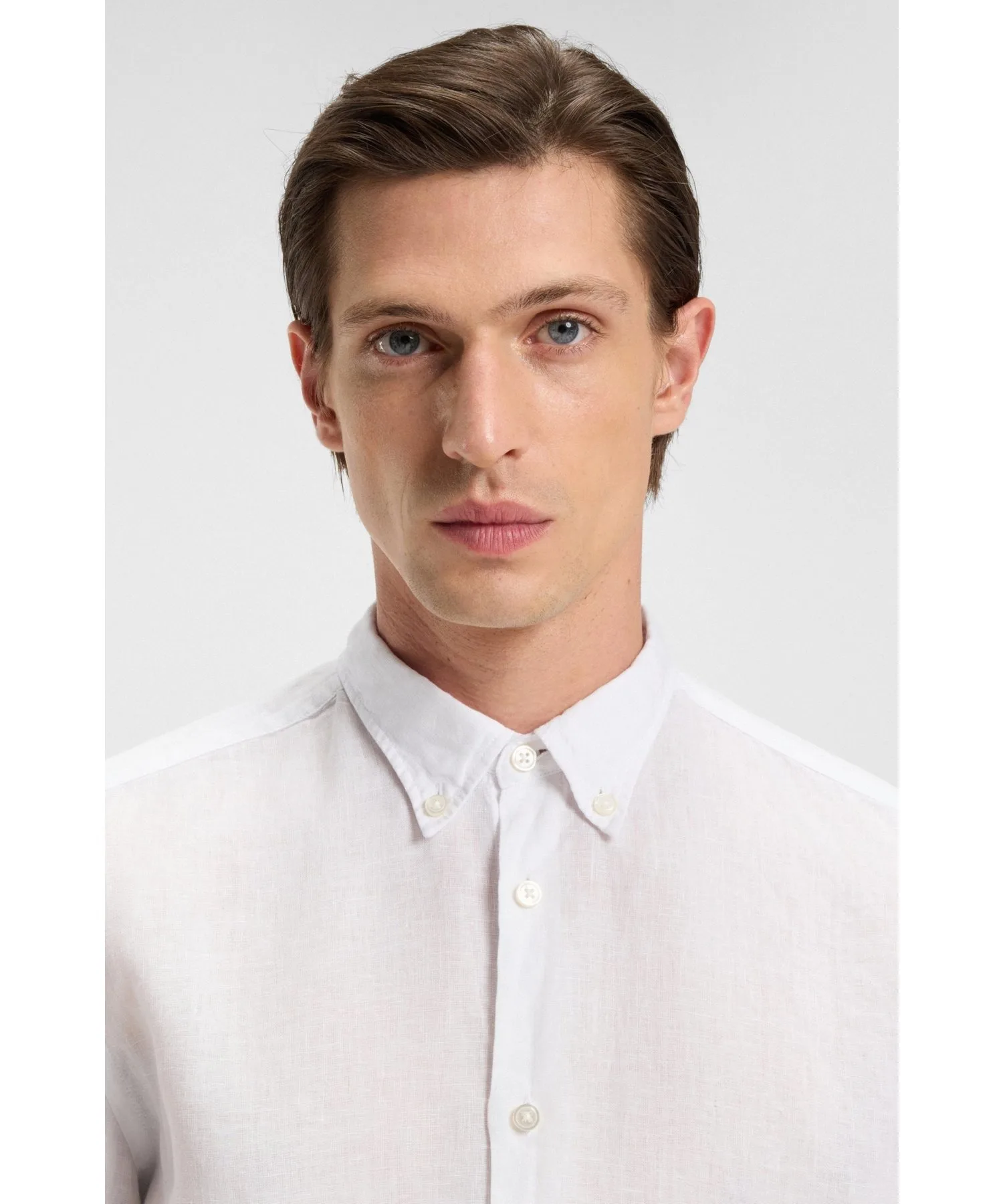 Мужская рубашка из 100% льна Regular Fit Button-Down BOSS оранжевая — фото 2