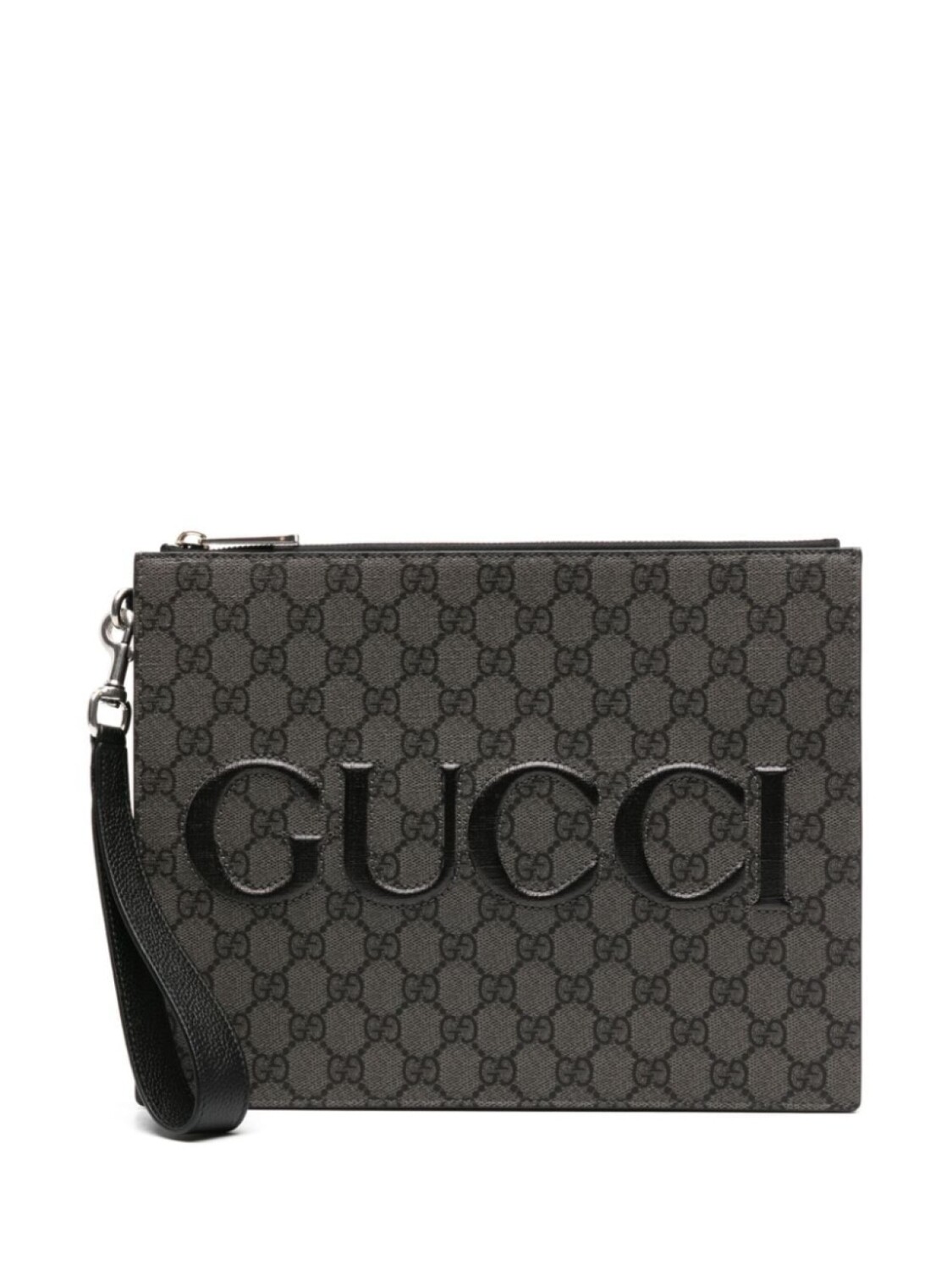 

Gucci клатч с узором GG Supreme, серый