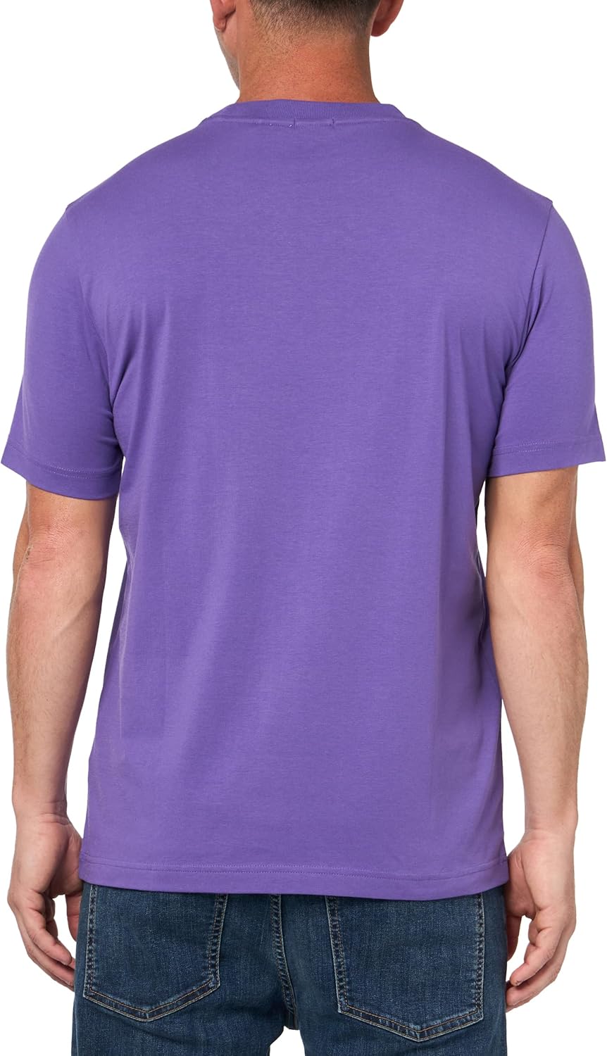 Футболка BOSS Men's Contrast Logo из хлопка и эластичного хлопка, Grape Jelly — фото 2