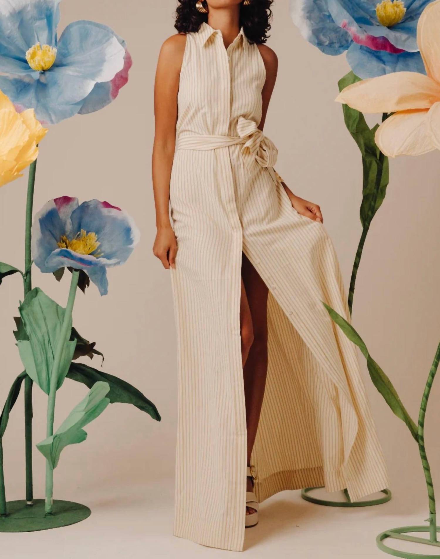 

Арлин Макси платье из макадамии пике LOVE THE LABEL, Macadamia Seersucker