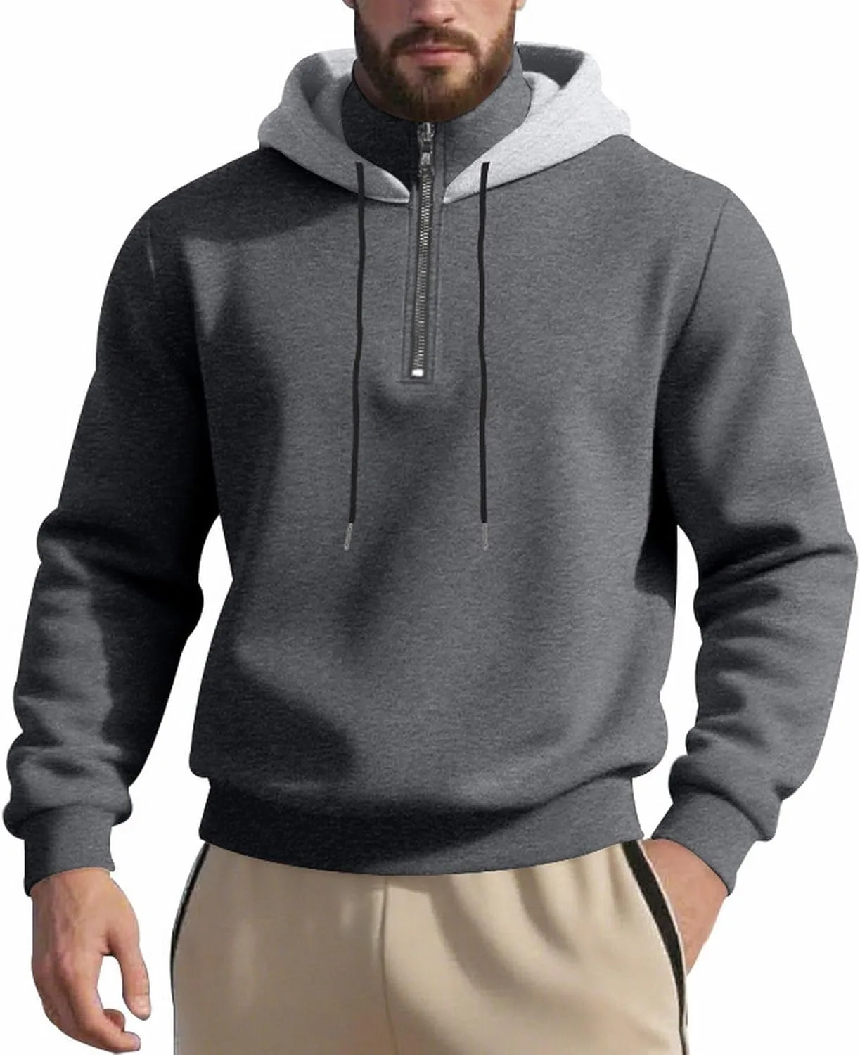 

Толстовка с капюшоном Quarter Zip Pullover, длинный рукав, Oversized