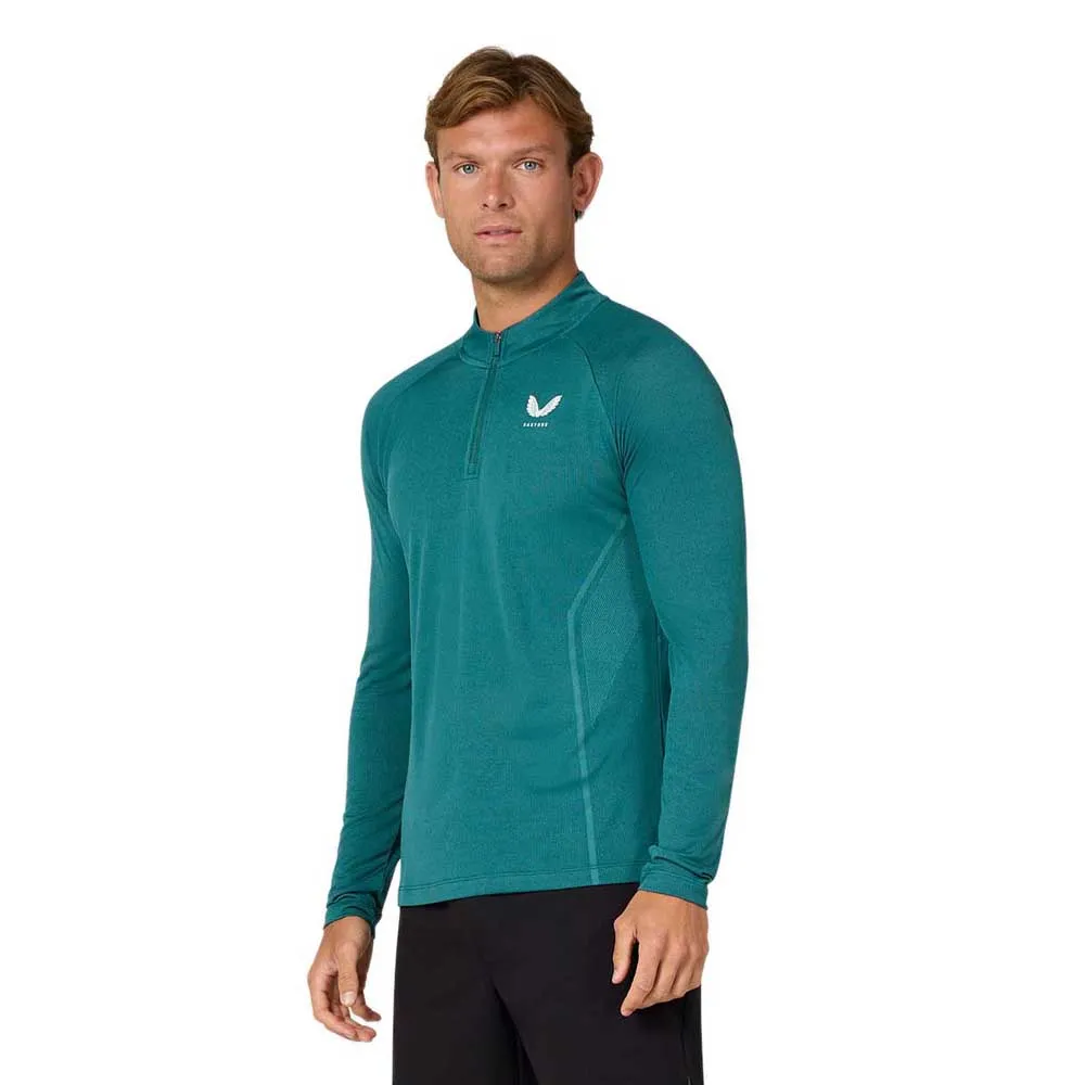

Лонгслив Castore Apex Engineered Knit half zip, зеленый