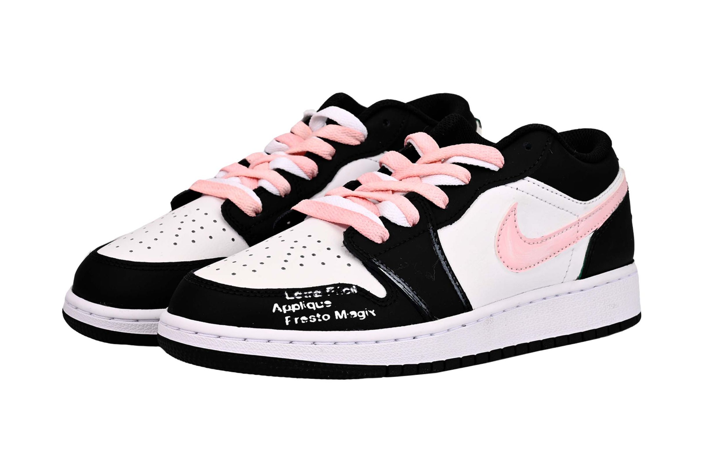 Jordan Детские кроссовки для скейтбординга Air 1 Pink Appliqué Low Top для подростков — фото 2