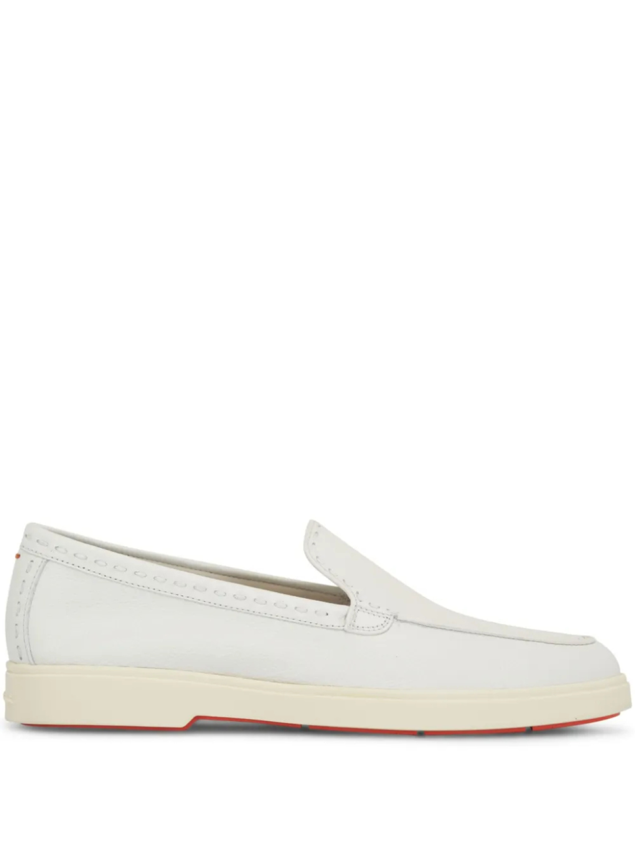 Кожаные лоферы Santoni, белый