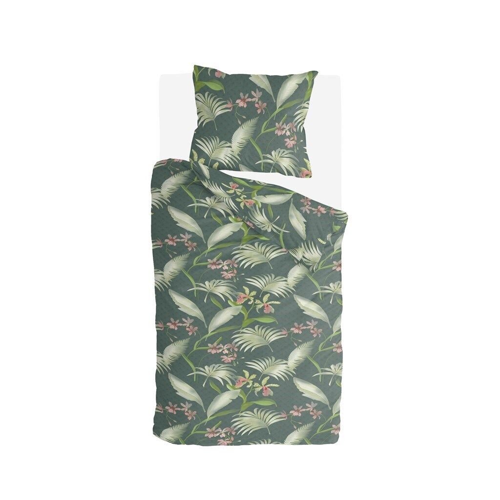 

Постельное белье Byrklund Greens & Flowers, 100% хлопок, 155х220, зеленый