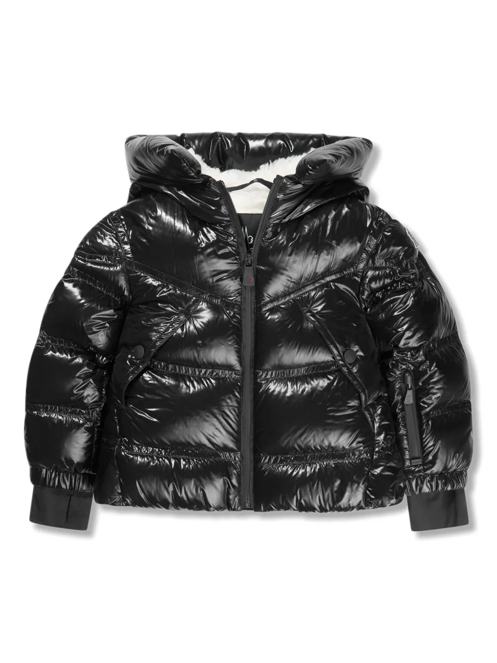 

Пуховик с логотипом Moncler Enfant, черный