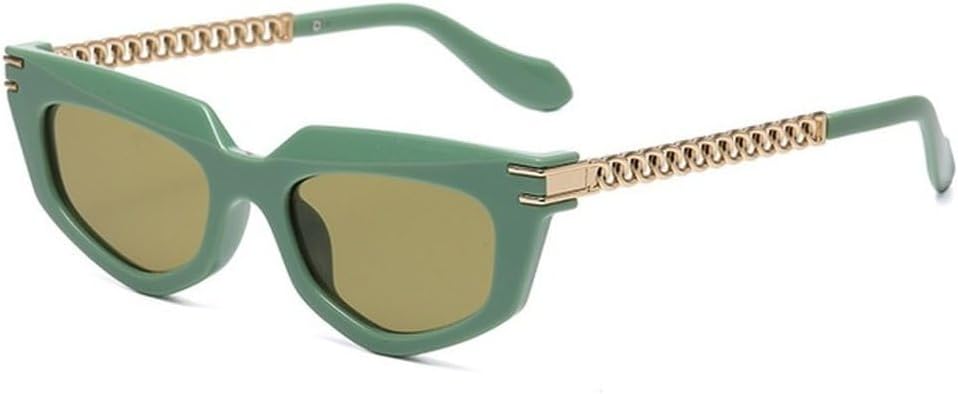 

Солнцезащитные очки LVTFCO для женщин и мужчин, золотистая оправа с металлической цепочкой, ретро-стиль, повседневные солнцезащитные очки с защитой от УФ-излучения UV400, Green