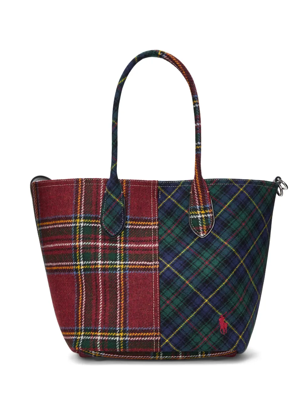 

Клетчатая сумка-тоут в технике пэчворк POLO RALPH LAUREN, зеленый