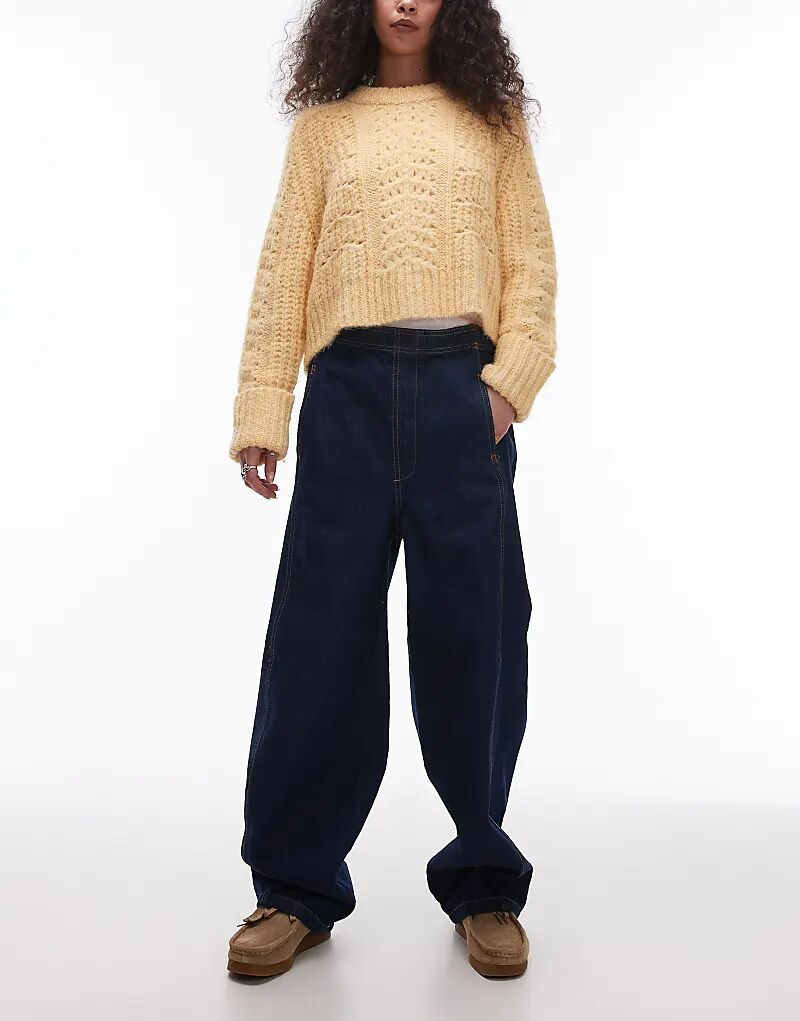 

Джинсы-стринги цвета индиго Topshop