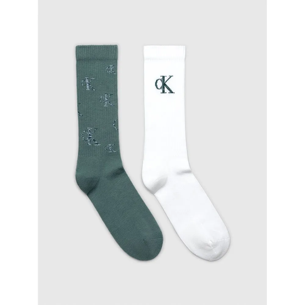 

Носки Calvin Klein 701229456 crew 2 units, белый/зеленый
