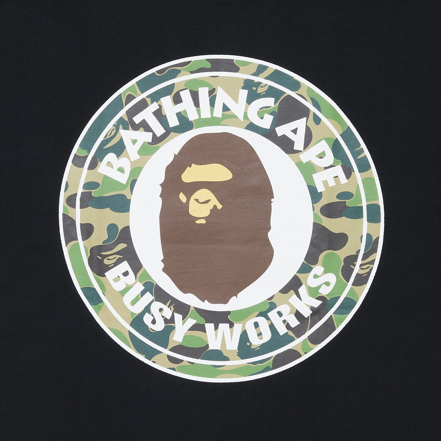 Футболка BAPE 1st Camo Busy Works, цвет черный/зеленый — фото 3