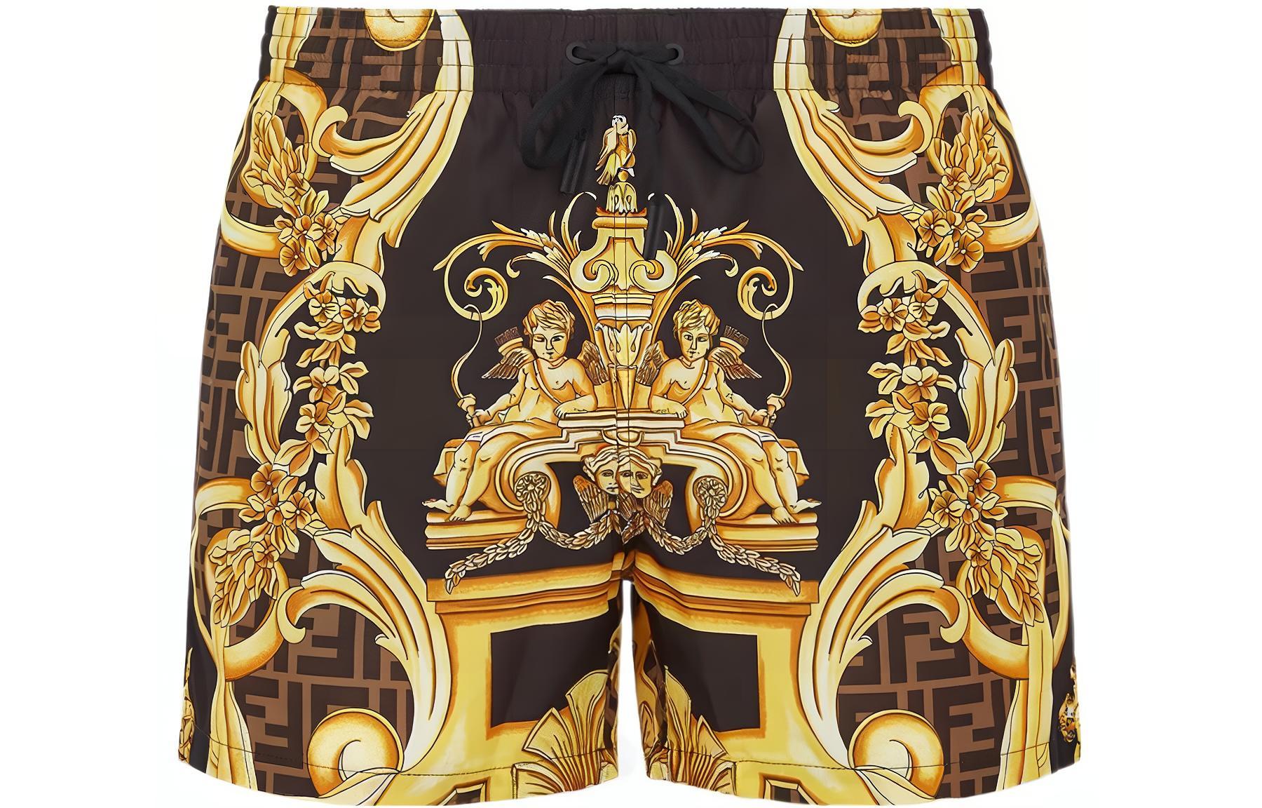 

X VERSACE X VERSACE Повседневные шорты мужские черные FENDI, черное золото
