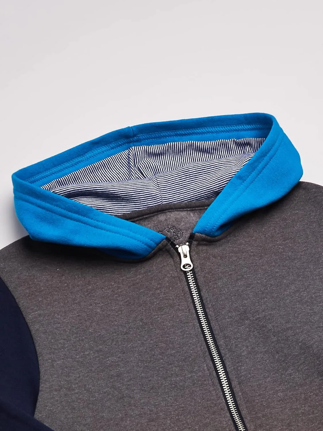 Спортивные штаны, толстовки и худи Fruit of the Loom для мальчиков, Full Zip - Charcoal Heather/Navy — фото 2