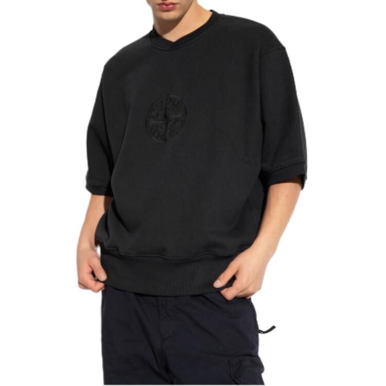 Толстовка мужская Stone Island с короткими рукавами, черный — фото 4