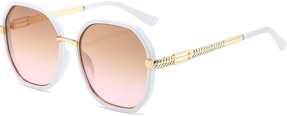 

Женские солнцезащитные очки в крупной металлической оправе для активного отдыха, путешествий и вечеринок, мужские очки для вождения с защитой от УФ-излучения UV400 MTZJH, Brown Tea