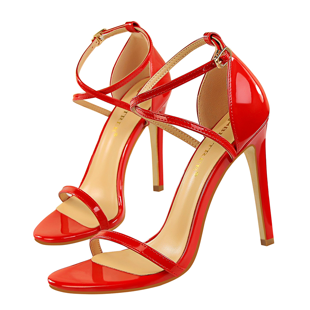 QITUMAUL Сандалии на ремешках 11 см женские черные, цвет Black[Heel Height 11cm] — фото 4
