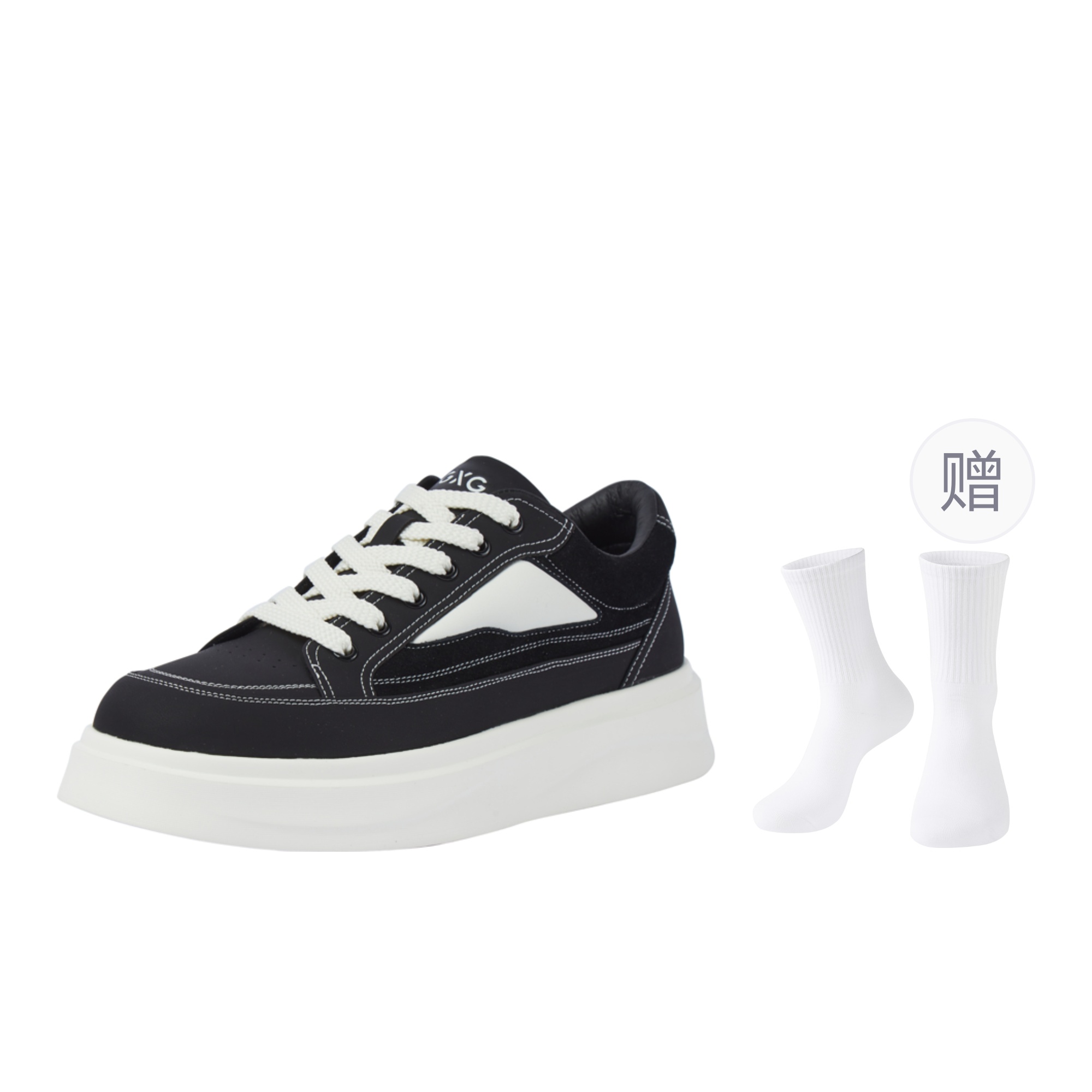

GXG Низкие скейтерские кроссовки мужские бело-черные с подарком, цвет White/Black (Gift Included)