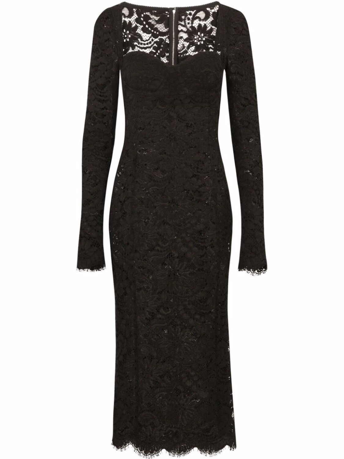 

Dolce & Gabbana кружевное платье миди с фестонами, черный
