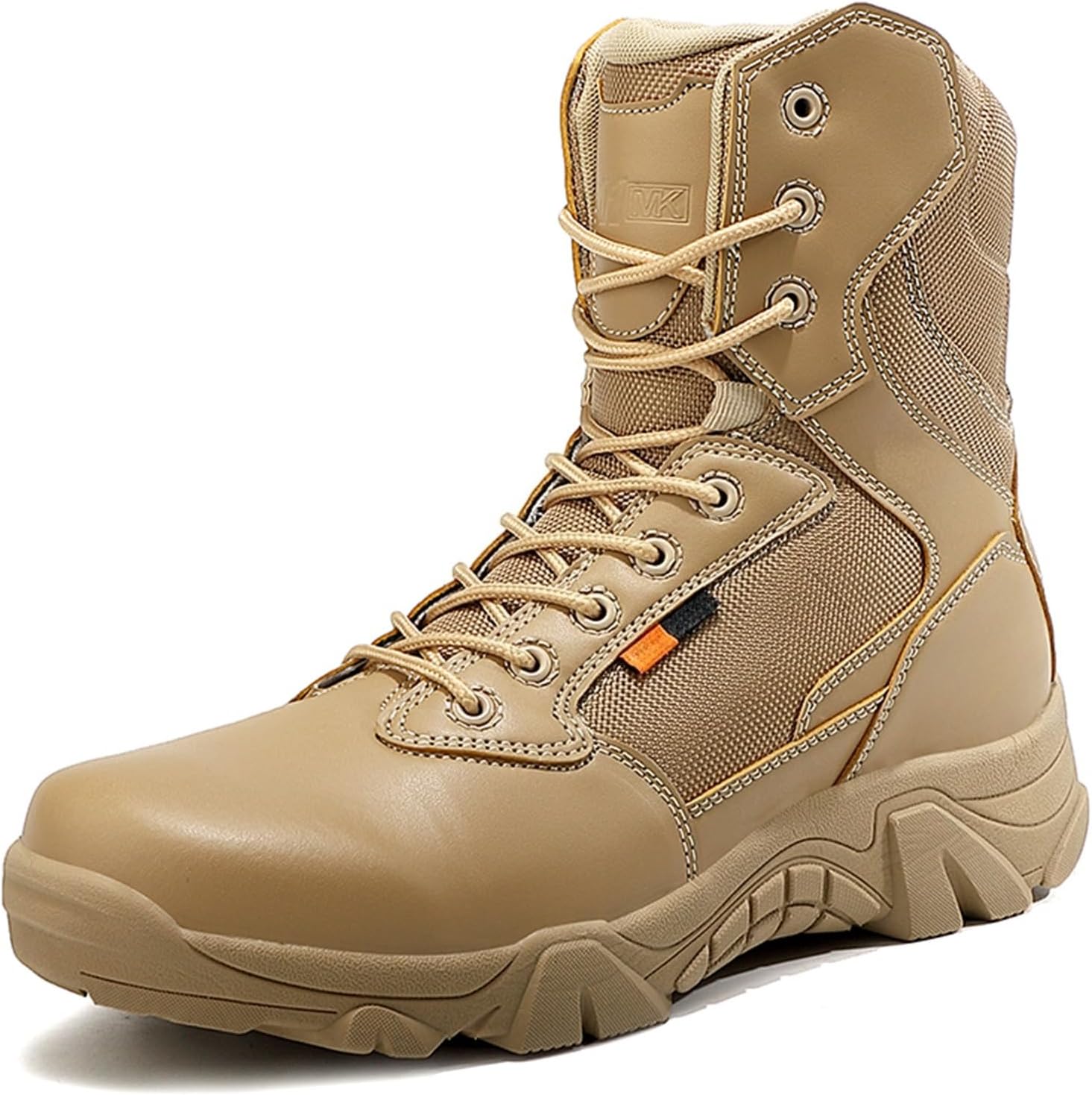 

Мужские ботинки TengfeiFly из натуральной кожи с сетчатыми вставками, высокие, на шнуровке, тактические военные, с усиленным задником, легкой конструкцией, с закругленным носком, для походов, тренировок, миссий, полиции и армии, хаки