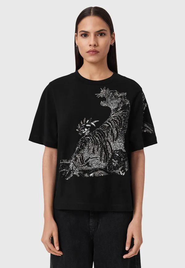 

Футболка с принтом pounce lisa Allsaints, Black, Черный, Футболка с принтом pounce lisa Allsaints, Black